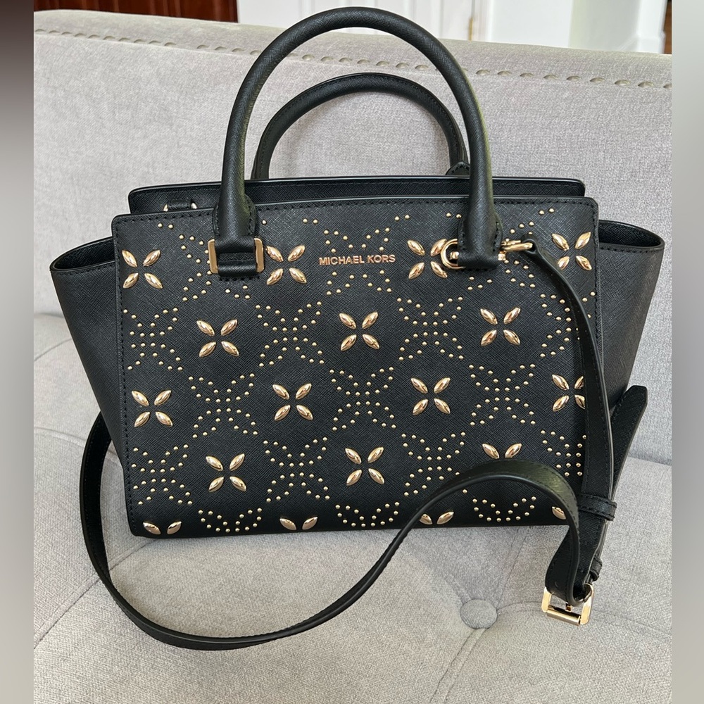 Michael Kors Black and Gold Women's Bag